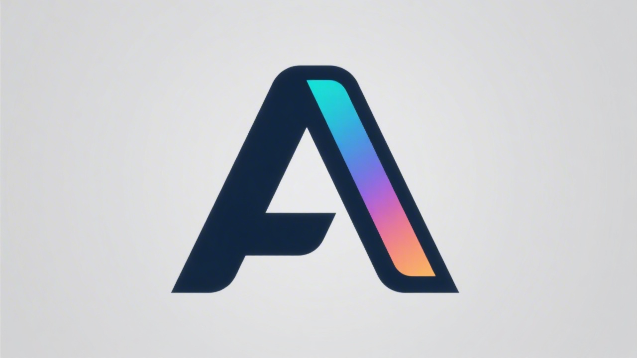 Minimalist logotype showing stylised letter A with luminous gradients symbolising veranolim Marketing Automation agility and technology